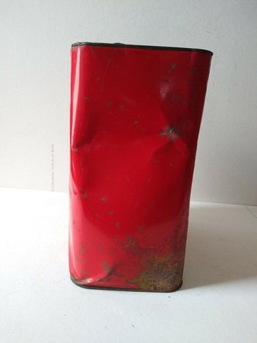 Vintage rot 2 Gallonen Silber Shell Motoröl Dose - Bild 2 von 6