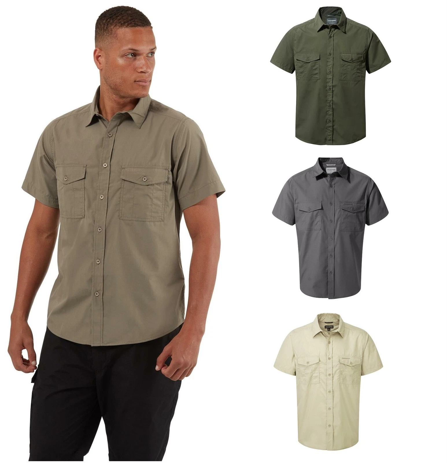 Craghoppers Mens Kiwi Short Sleeved Summer Shirt Nosi Defense Adventure Travel
Opens in a new window
