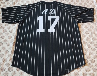NEW 2017 SUPREME AD BASEBALL JERSEY PINSTRIPE SIZE MEDIUM BLACK