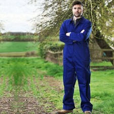 COVERALLS.NAVY & ROYAL BLUE CASTLE.OVERALLS.BOILERSUIT, POLYCOTTON STUD.FORT 318