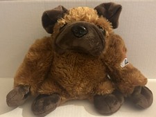 Dan Dee VALENTINE'S DAY Medium Plush Brown 8.5" M Puppy Sitting 2018 