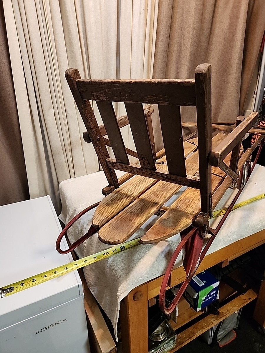 Vintage Radio Flyer Flexible Flyer Sled With Seat Back. Very Rare