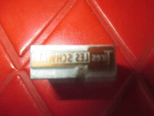 Vintage LES SCHWAB Tires METAL & WOOD 1960's Small PRINTERS BLOCK