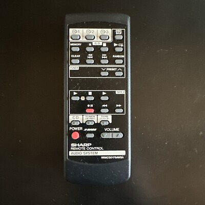 Genuine Sharp RRMCG0179AWSA Audio System Remote Control Tested & Works