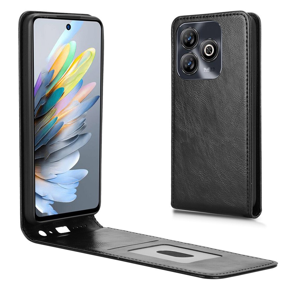For ZTE Case Retro Vertical up down Magnetic Flip PU Leather Cover ...