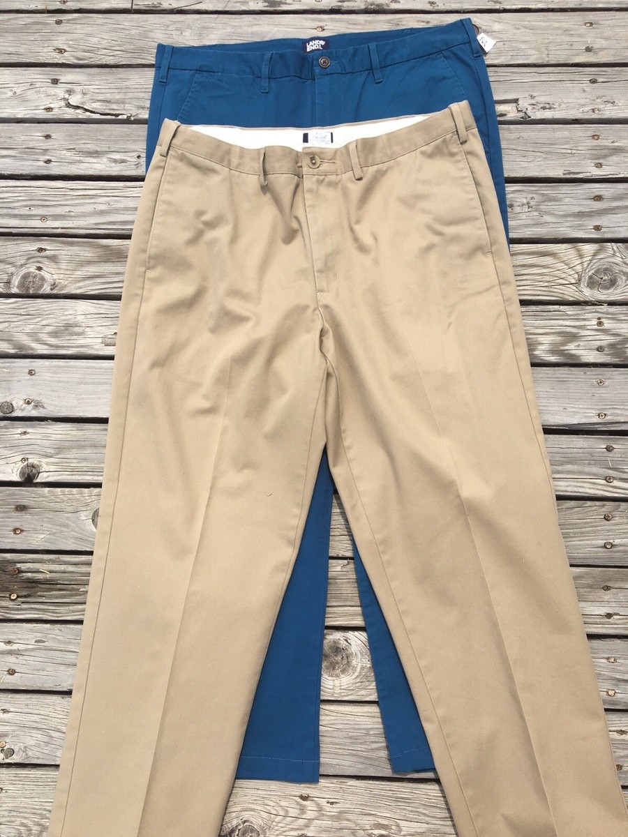 Lot Of Lands’ End Traditional Fit Dress Pants Khaki Blue Size 38X30 Mens