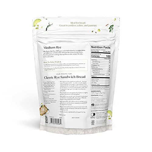 King Arthur Baking Organic Medium Rye Flour - 3 lbs  Assorted Sizes , Styles  - Picture 23 of 38