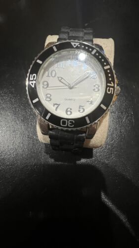 Vintage Men’s Dive Watch 40mm 2035 Movement White Dial Black Bezel Rubber Strap - Picture 3 of 12