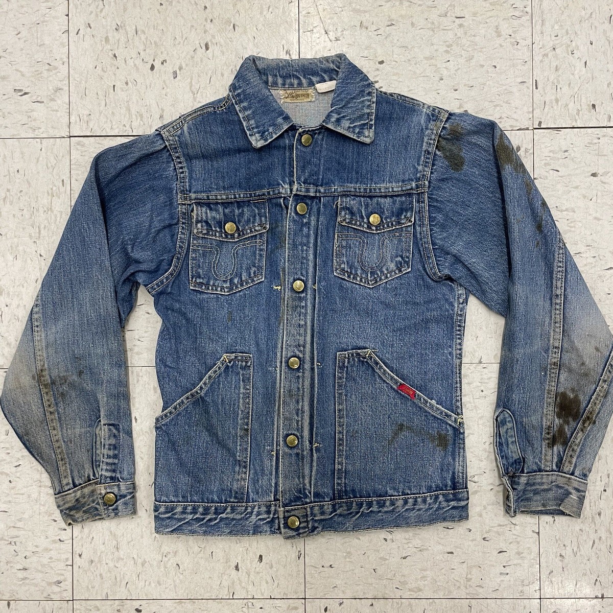 Vintage Buckaroo Big Smith Denim Jacket Trucker Pleated Cotton