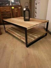 TAVOLINO SALOTTO PORTA TV DESIGN FERRO VINTAGE INDUSTRIALE SHABBY CHIC ETNICO 