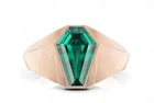 Emerald Green 925 Silver Vintage 3Ct Coffin Cut Gemstone Engagement Ring for Men