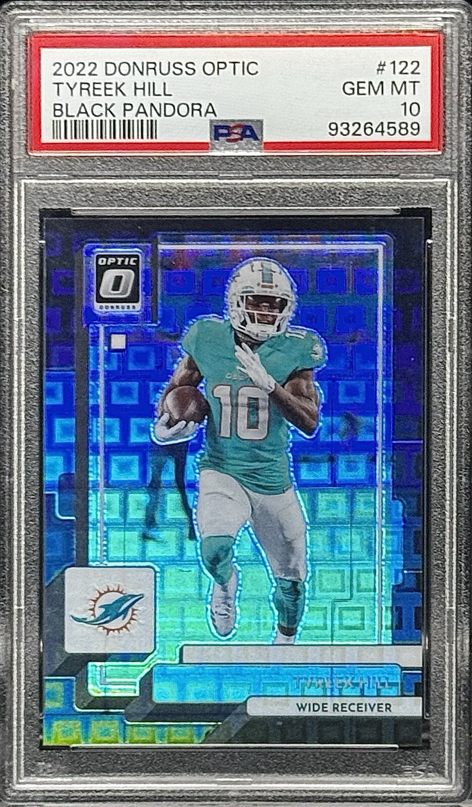 Tyreek Hill PSA 10 - 2022 Optic #122 BLACK PANDORA /25 - Miami Dolphins view 4
