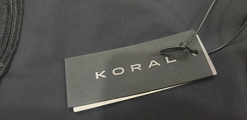 KORAL schwarz METER glänzend Panel Schlitz ärmellos Activewear Fitness Overall neu mit Etikett - Bild 10 von 11