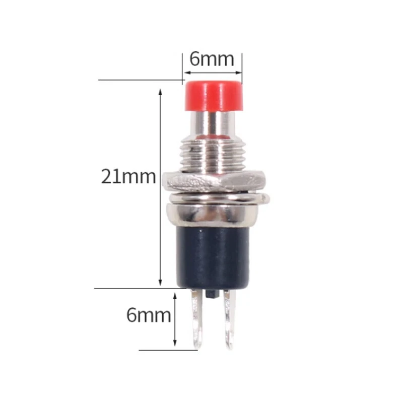 Mini Push Button Switch 7mm Normally Open Contact Momentary PBS-110 1A 125V New - Image 2 of 4