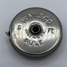 Vintage Round Case Metal Measuring Tape Walsco 6 ft. Rule Retractable Usa Mcm