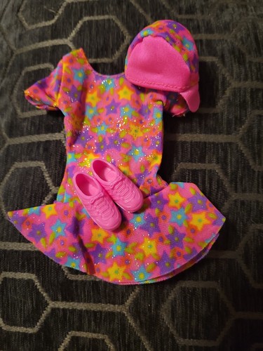Mattel Barbie Doll Vintage 90s Pink Glitter Star Dress, Hat And Pink Shoes. - Picture 7 of 7