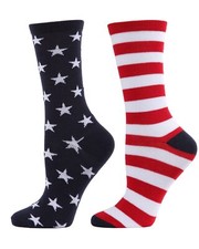 Stars and Stripes Patriotic Crew Socks Navy 9-11