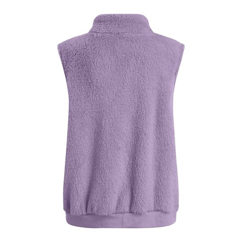 Womens Fuzzy Fleece Vest Casual Warm Sleeveless Zip Up Sherpa Jacket with Pocket - Picture 12 of 37