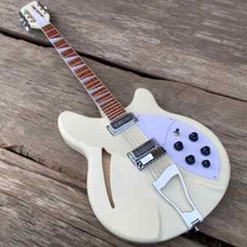 12 String Semi Hollow Body Electric Guitar, Cream White Color