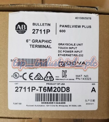 AB 2711P-T6M20D8 Ser A PanelView Plus 600 Factory Sealed 2711PT6M20D8 1PCS