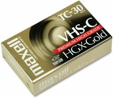 New Maxell TC-30 HGX-Gold Premium High Grade VHS-C Videocassette