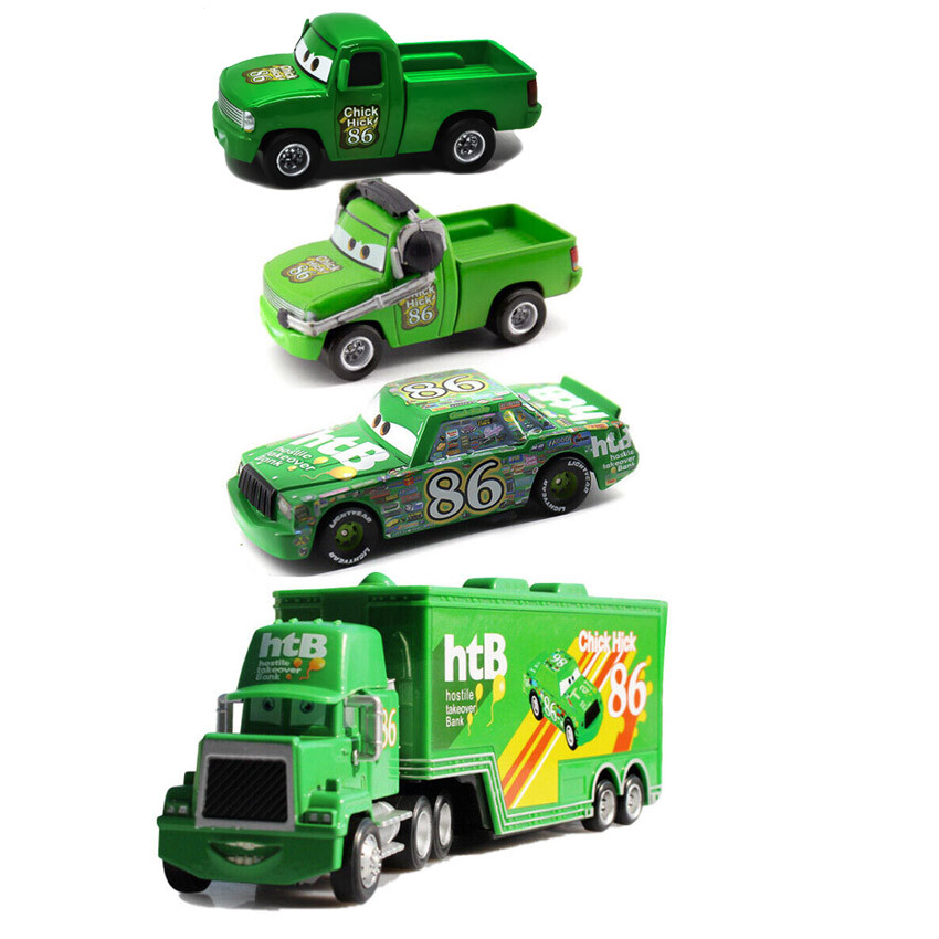 4PCS McQueen NO.86 Chick Hicks Truck&Pickup&Car Model Car