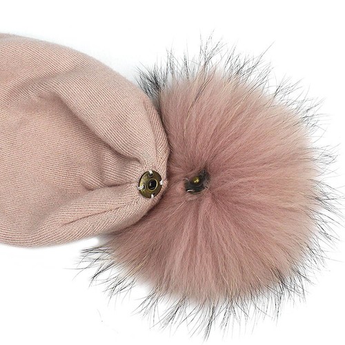 20 Colors-15cm/6" Real Raccoon Fur Pompom Ball W Snap Button Hat DIY Accessories - Picture 9 of 29