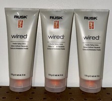 3 PACK  RUSK WIRED CREAM FLEXIBLE HOLD 6 OZ HAIR STYLING CREME / GEL / POMADE
