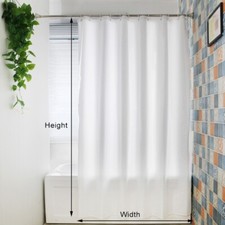 12 Hooks White Shower Waterproof Mildew Proof  Bathroom Curtains Decoration