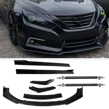 Front Bumper Lip Splitter Spoiler Strut Rods For Nissan Altima Body Kit Y+