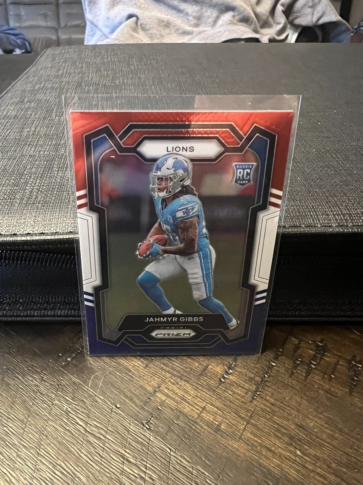 2023  PANINI PRIZM  FOOTBALL  Jahmyr Gibbs RC  #331  RED WHITE BLUE RWB Lions