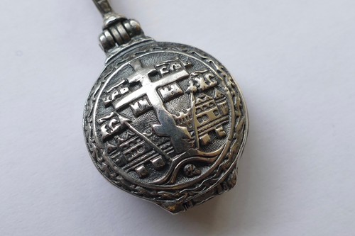 Anhänger Medaillon religiöse Motive 925 Silber geschwärzt um 1970 pendant - Picture 2 of 11