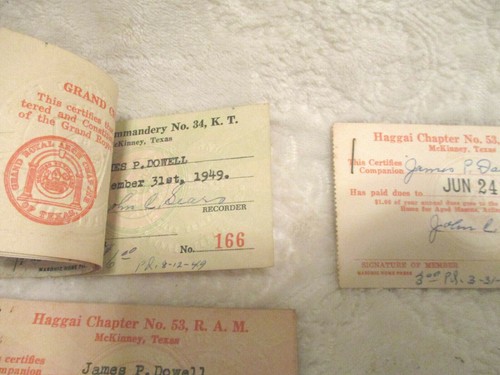 Collectible~St John's Lodge No. 51, 38, 53, & 34~Mason's Membership Cards~1949+ - Picture 8 of 12