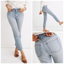 Madewell Womens The Perfect Vintage Jean Size 27 Blue Light Wash Frayed Hem 26"