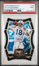 2016 Panini Select - Premier Level Die-Cut Peyton Manning #156 Black Prizm 1/1