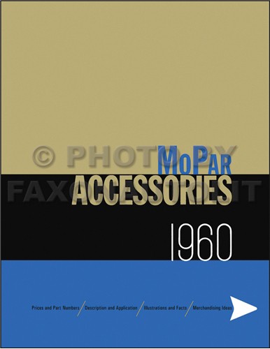 1960 Mopar ZubehöRteile Katalog Chrysler Plymouth Dodge Auto Lkw-image