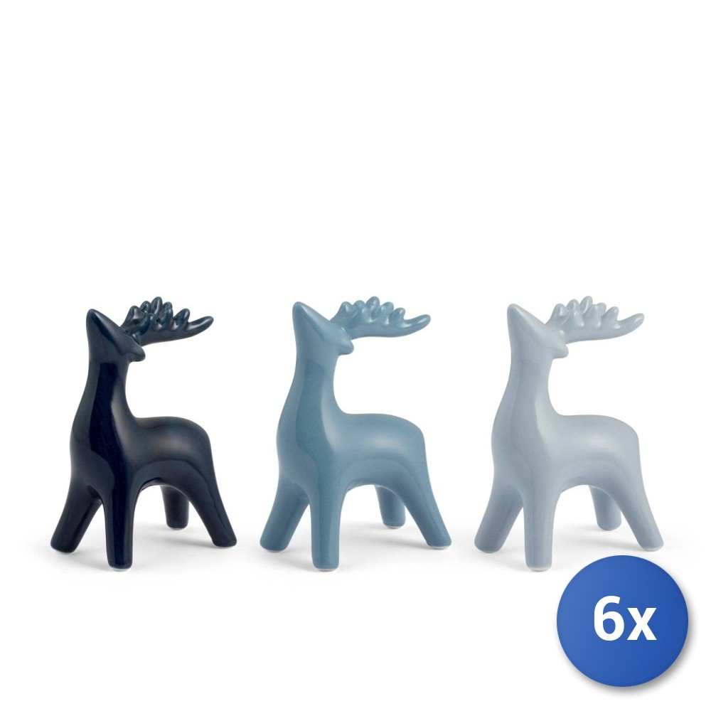 6X Reindeer In Stoneware/Gres Cm10 H&H