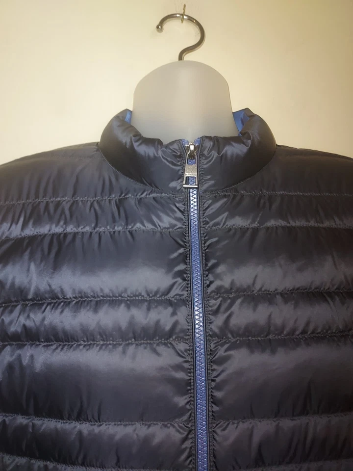 Chaleco acolchado Michael Kors para hombre XXL cremallera completa ligero plumón poliéster azul marino Foto 4 de 4