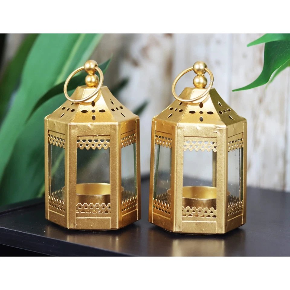 Mini candelabro decorativo pequeño de metal marroquí de 4,5 pulgadas... Foto 4 de 4