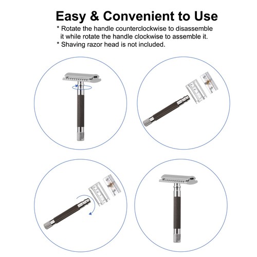 Shaving Handle for Safety Beard Razor Double Edge Shaving Razor Handle Grip - Picture 2 of 10