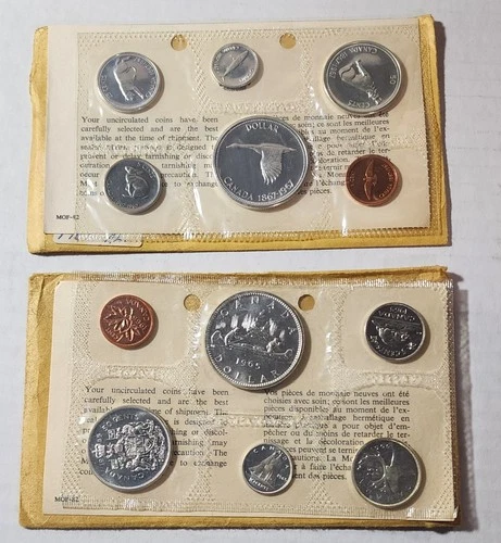 2 SETS  1965 (1) & 1967 (1) Canada 6 Coin Royal Canadian Mint Proof Like Sets