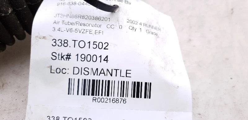 Toyota 4runner 2002 3,4 L 6 cilindros filtro de aire montaje de tubo  Foto 4 de 4