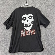 Misfits Shirt Mens Large Black Skull Logo Graphic Tee Punk Band Horror