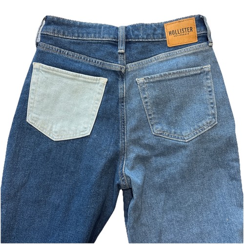 Hollister Patchwork Denim Ultra High-Rise Mom Jeans W24 Vintage Stretch Blue - Picture 3 of 7