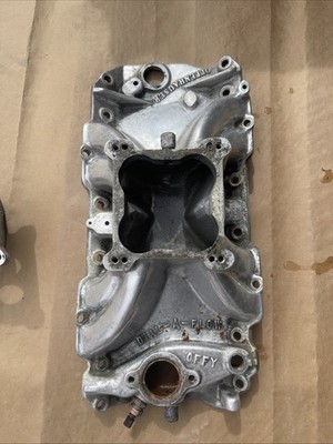 Aluminum Intake BBC OFFENHAUSER DIAL-A-FLOW  OFFY manifold single plane Vintage