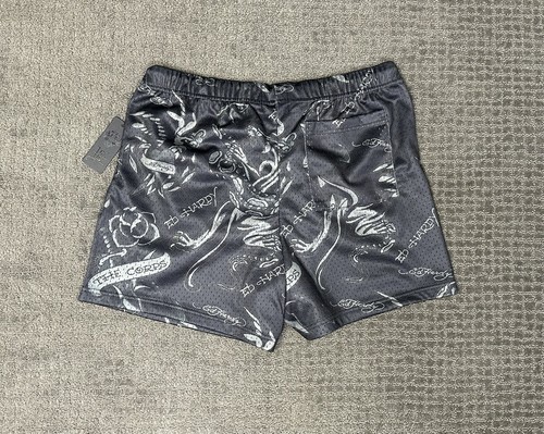 Ed Hardy Shorts Uomo L Panther Oro Lamina Metallizzata Logo Doppio Strato Maglia - Foto 2 di 8