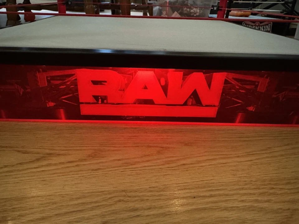 WWE RAW Elite Main Event Scale Wrestling Ring w/ LED Light Up NICE SHAPE Mattel - Image 2 of 4