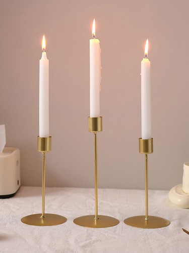 Table Decoration Candle Cup Candle Holders Candlestick Candle Stand Luxury Iron☋ - Zdjęcie 18 z 23