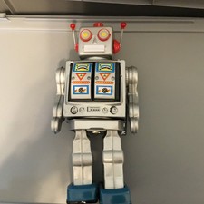 Roboter Electron Robot silber grau BlechRoboter 