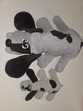 Vintage Tonka Pound Puppies Plush Lot Large Small Gray Black Spotted Dogs 1985